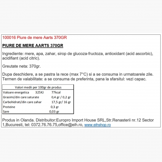 Piure de mere 370g
