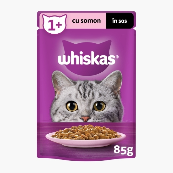 Hrană umedă pentru pisici adulte, 85g, cu somon
