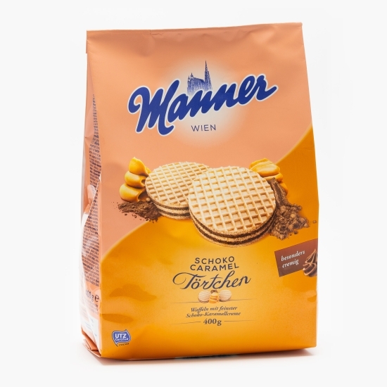 Vafe umplute cu cremă de caramel și ciocolată 400g