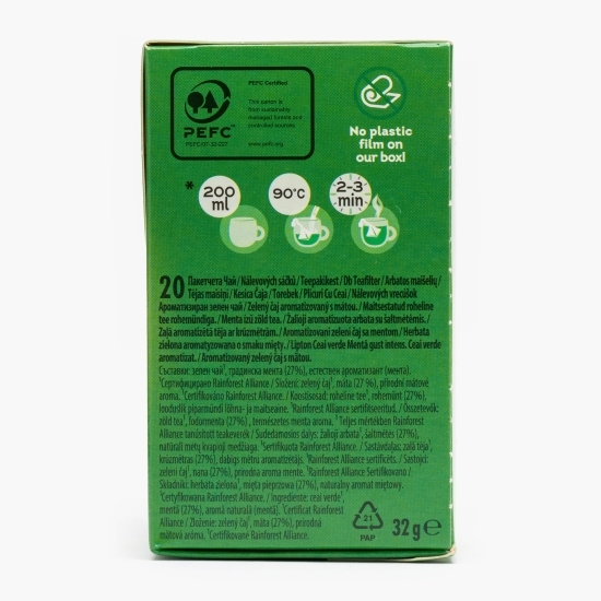Ceai verde cu aromă de mentă, 20 plicuri piramidale