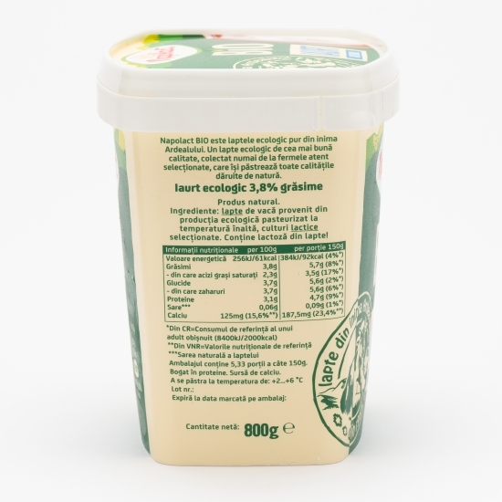 Iaurt natural eco 3.8% grăsime 800g