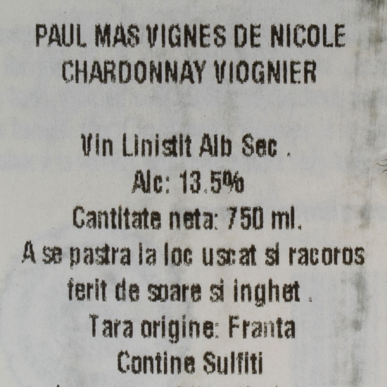 Vin alb sec Chardonnay Viognier, 13.5%, 750ml