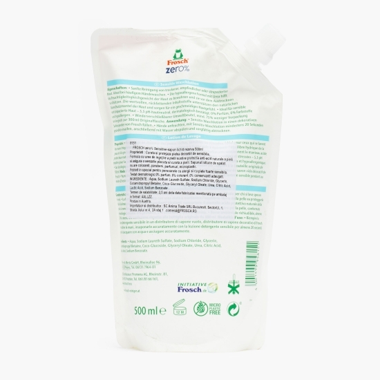 Săpun loțiune de spălat eco, hipoalergenic, Sensitive Zero%, refill 0.5l