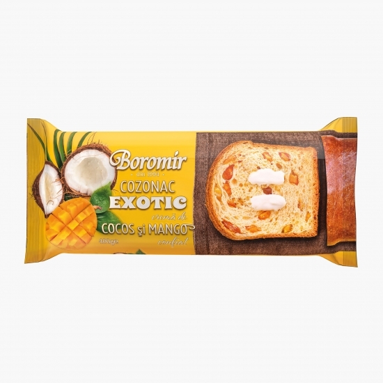 Cozonac exotic cu cremă de cocos și mango 400g