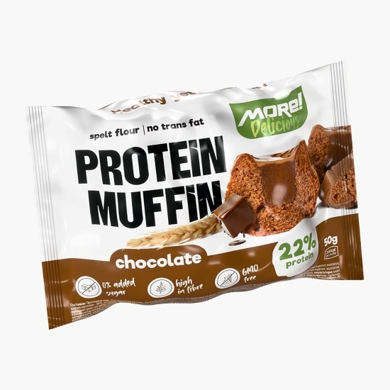 Brioșă proteică cu ciocolată, fără zahăr adăugat 50g