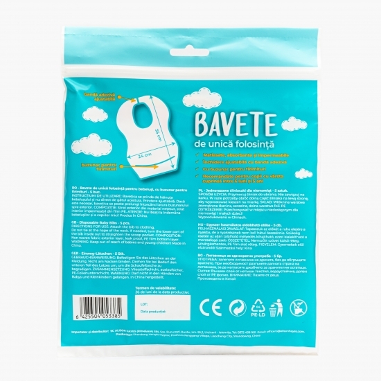 Bavete de unică folosință 0.5-5 ani, 4 pachete x 5 buc (20 buc)