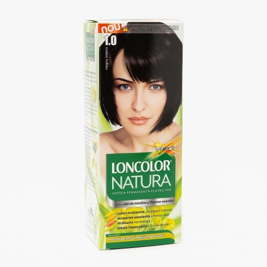 Vopsea permanentă pentru păr Natura 1.0 negru intens 100ml