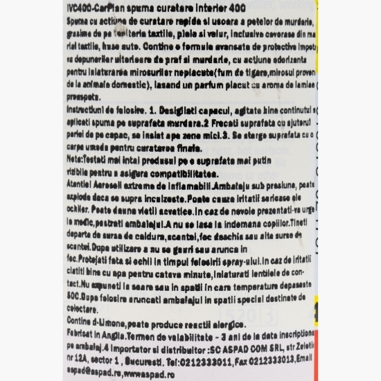 Spray curățare tapițerie textilă, cu perie 400ml