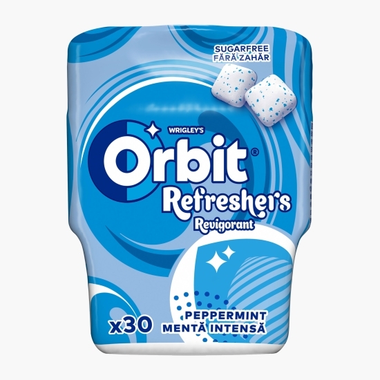 Gumă de mestecat Refreshers Peppermint fără zahăr cu aromă de mentă intensă & mentol 30 buc, 67g