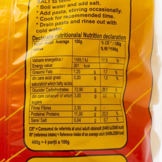 Paste făinoase Serpentelli 400g