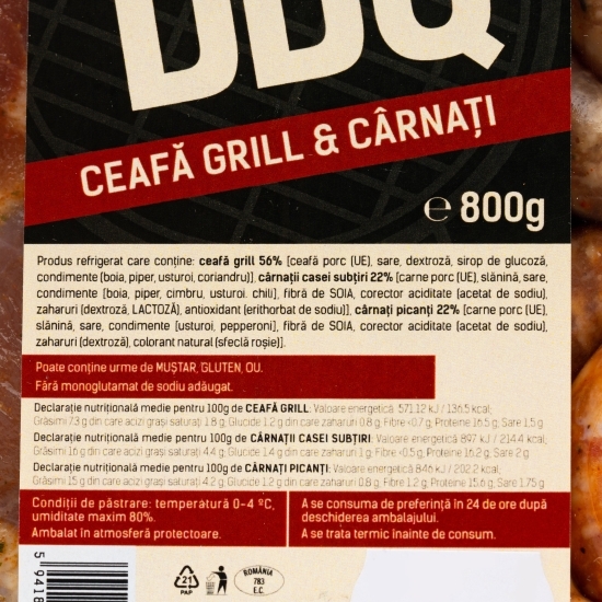 Mix pentru grătar Duo BBQ (ceafă grill, cârnați) 800g