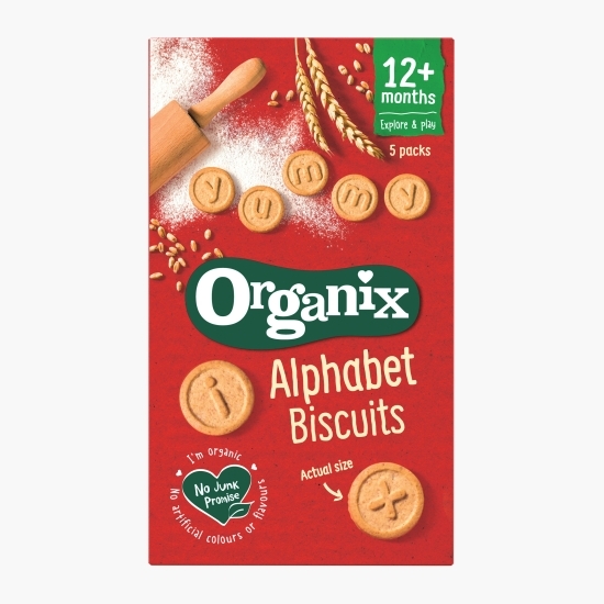 Biscuiți ecologici pentru copii Alfabet, 12+ luni, 125g