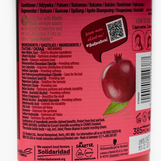 Balsam bio cu ulei de rodie pentru păr vopsit 385ml