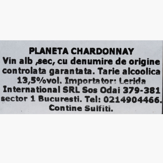 Vin alb sec Chardonnay, 13.5%, 0.75l