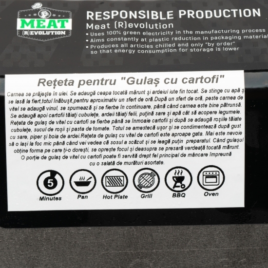 Carne de vițel de lapte pentru gulaș, maturată 14 zile 400g