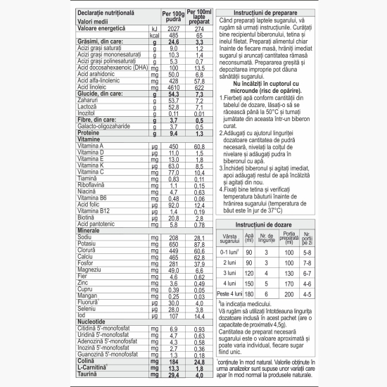 Lapte praf Formulă de început 1, 0+ luni, 800g