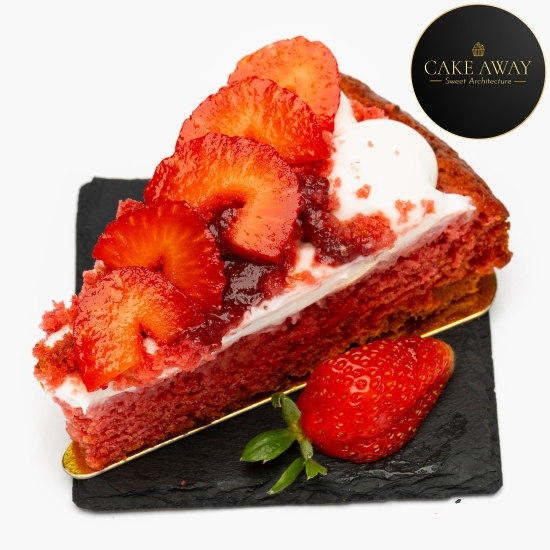 Tort vegan de căpșuni și mascarpone 120g