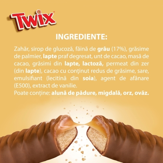 Batoane cu biscuit și caramel învelite în ciocolată cu lapte 5x50g