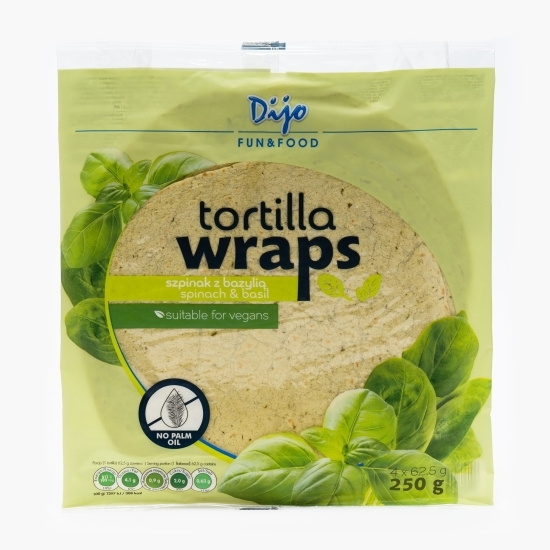 Lipii Tortilla Wraps busuioc și spanac 4x62.5g, 250g