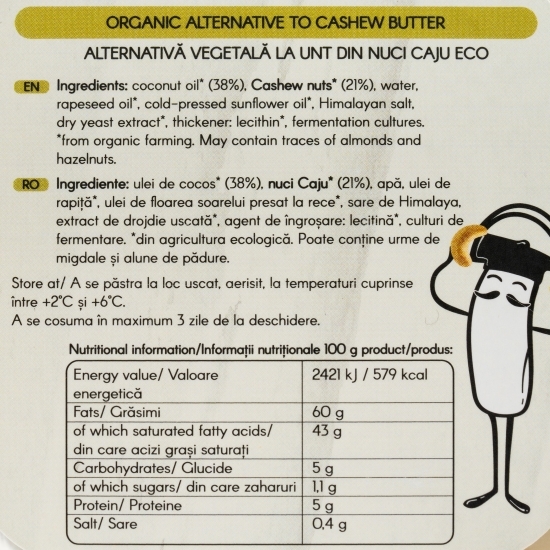 Specialitate vegetală eco Cashew Block din caju 200g