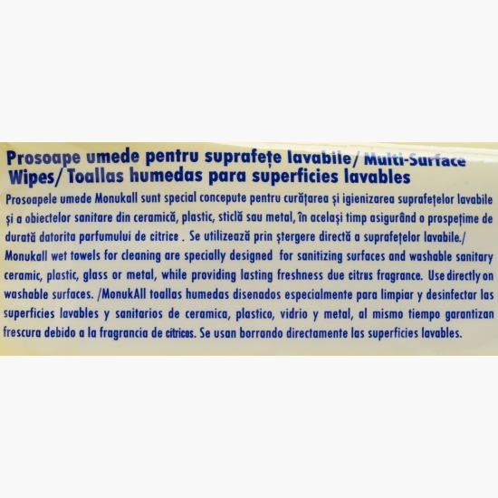 Șervețele umede pentru suprafețe lavabile și obiecte sanitare 80 buc