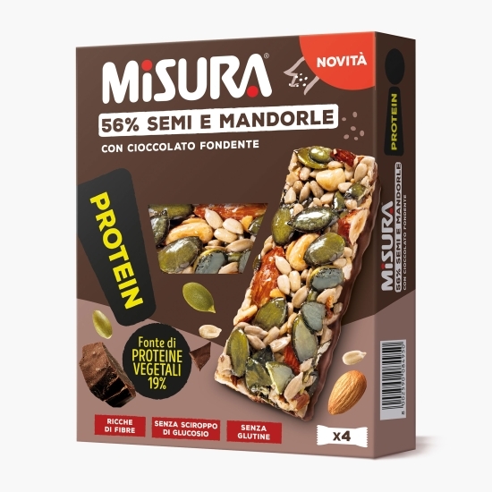 Baton cu semințe, migdale și ciocolată cu proteine vegetale 120g