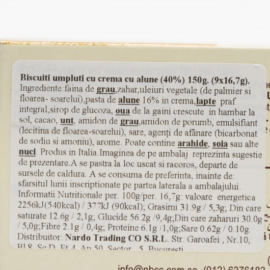 Biscuiți umpluți cu cremă de alune 9x16.7g