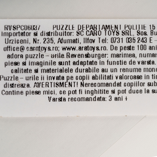Puzzle-Departamentul poliției 15 piese 3+ ani