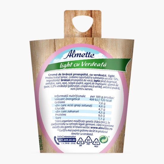Cremă de brânză light cu verdeață 150g