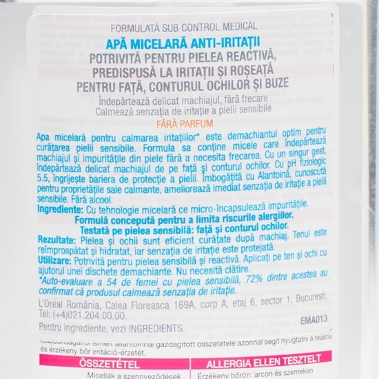 Apă micelară anti-iritații 400ml