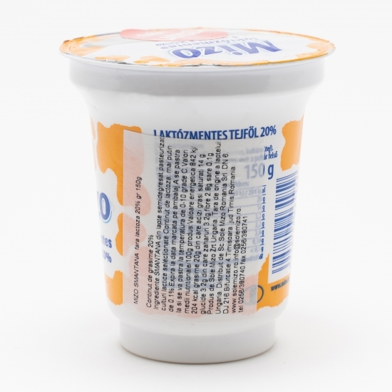 Smântână fără lactoză, 20% grăsime, 150g