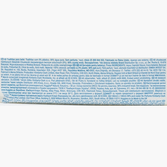 Șervețele umede bebeluși 99% Pure Water 48 buc, 0% plastic