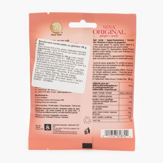 Bomboane masticabile cu ghimbir 36g