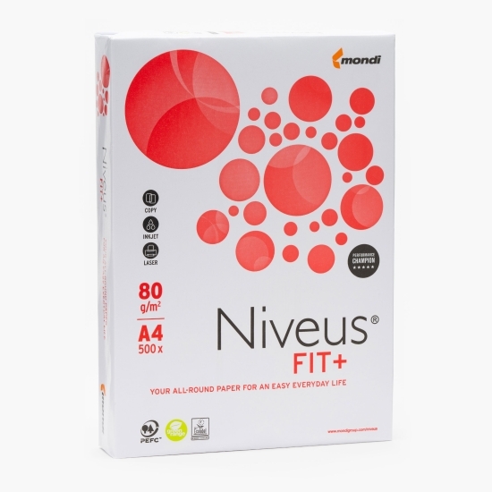 Hârtie pentru copiator, A4 80 g/mp, 500 coli/top, Niveus Fit+
