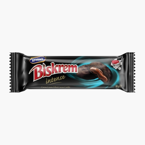 Biscuiți de cacao umpluți cu cremă cacao (30%) Intense 80g