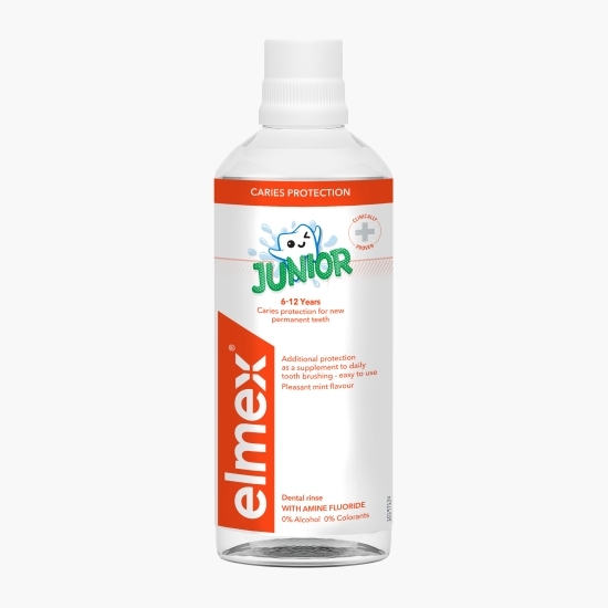 Apă de gură pentru protecție anticarie copii, vârstă 6-12 ani, Junior, 400ml