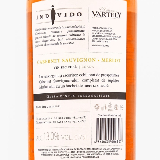 Vin rose sec Individo Cabernet & Merlot, 13%, 750ml