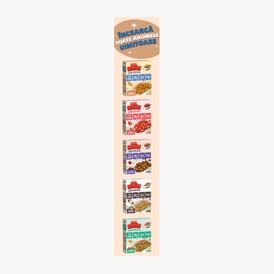 Cereale vegane cu aromă naturală de caramel sărat, cu 35% proteină, fără zahăr, low carb, fără gluten 250g