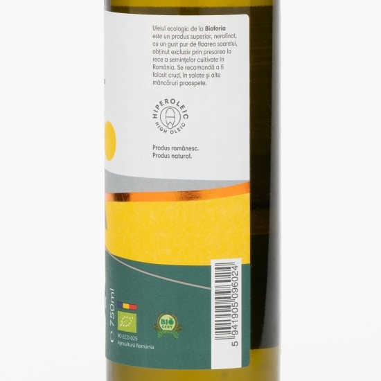 Ulei de floarea-soarelui extra virgin presat la rece 0.75l