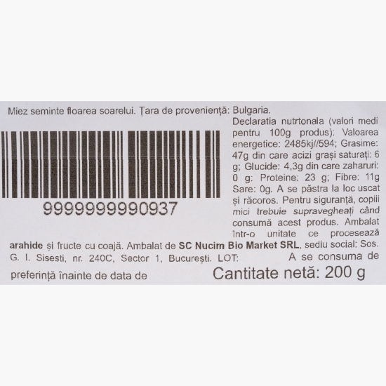 Miez semințe de floarea-soarelui, crude 200g