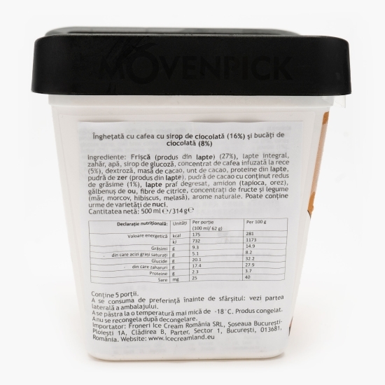 Îngheţată cu cafea cu sirop de ciocolată şi bucăţi de ciocolată 314g