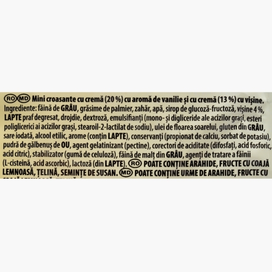 Mini croissante cu cremă de vanilie & vișine Double 185g