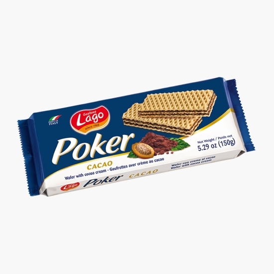 Napolitane cu umplutură de cacao Poker, 150g