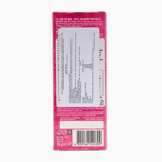 Rulou natural din mere și zmeură fără zahăr 30g