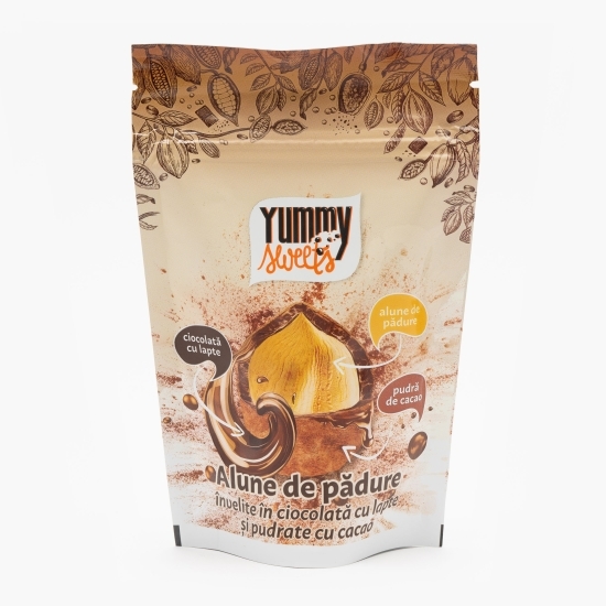 Alune de pădure învelite în ciocolată cu lapte și pudră de cacao 100g