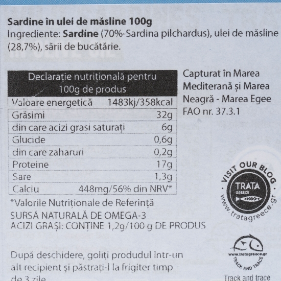 Sardine în ulei de măsline 100g