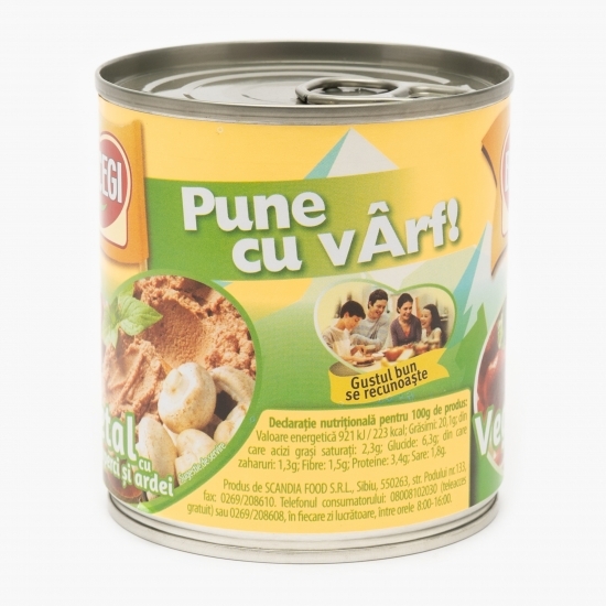 Pastă vegetală tartinabilă cu ciuperci și ardei 300g