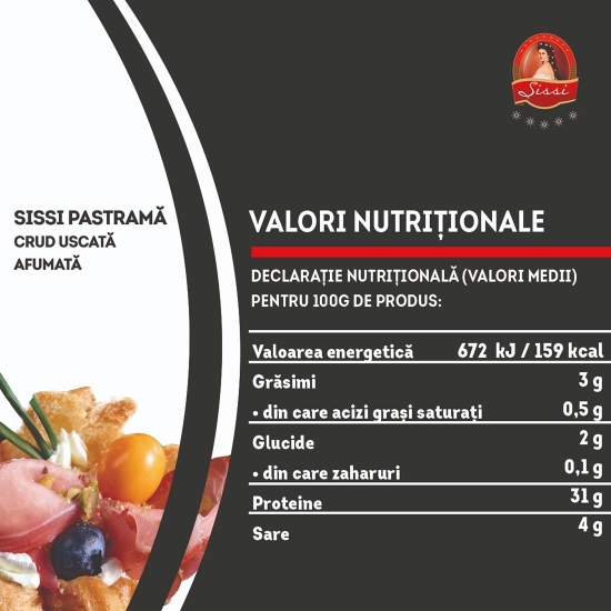 Pastramă crud-uscată, feliată 80g