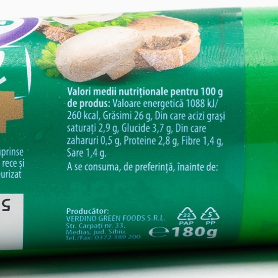 Pastă vegetală cu ciuperci 180g
