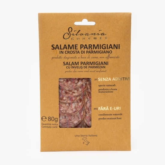 Salam Parmigiani cu înveliș de parmezan 80g
